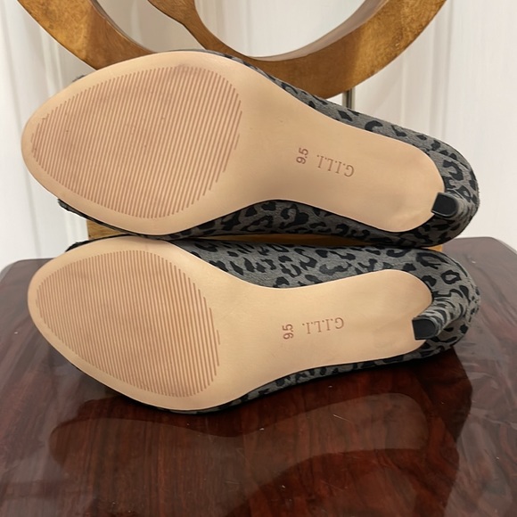 G.I.L.I Cheetah Print Leather High Heel Booties 9.5 (US) black & grey - Picture 5 of 8